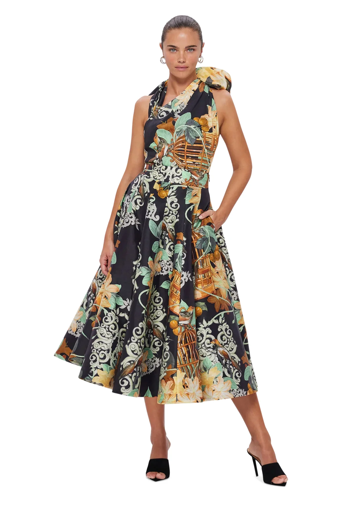 Leo Lin Myla Midi Skirt - Azalea Print in Twilight - Image 7