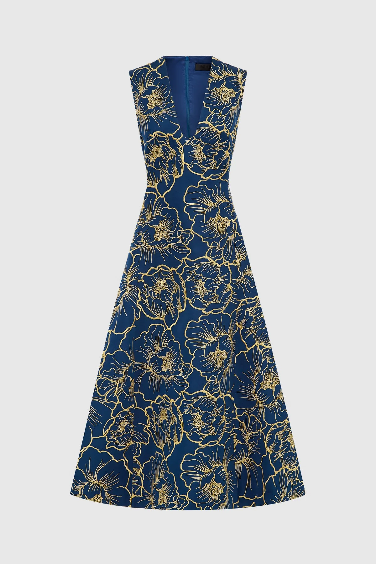 Leo Lin Nicole V Neck Midi Dress - Marine Blue - Image 5