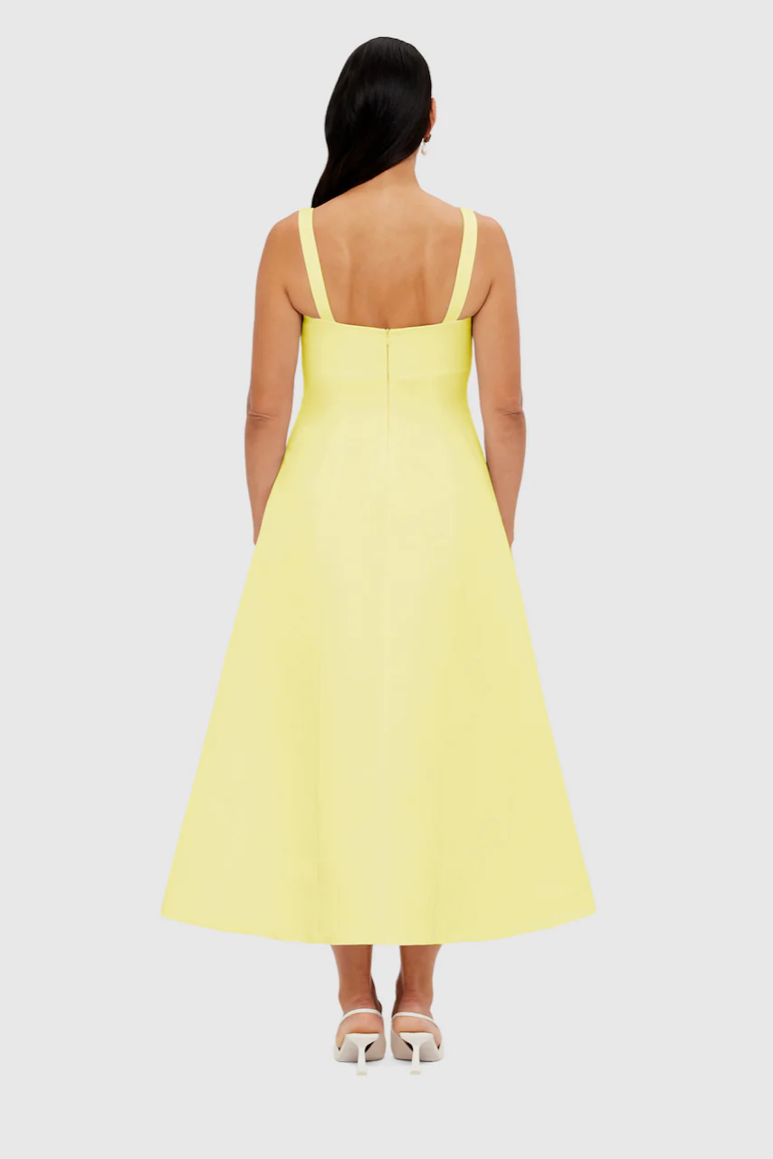 Leo Lin Odette Midi Dress - Sorbet Yellow - Image 3