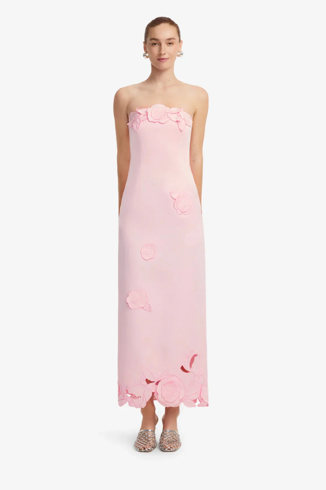 Leo Lin Rayna Appliqué Bustier Maxi Dress - Blush Pink
