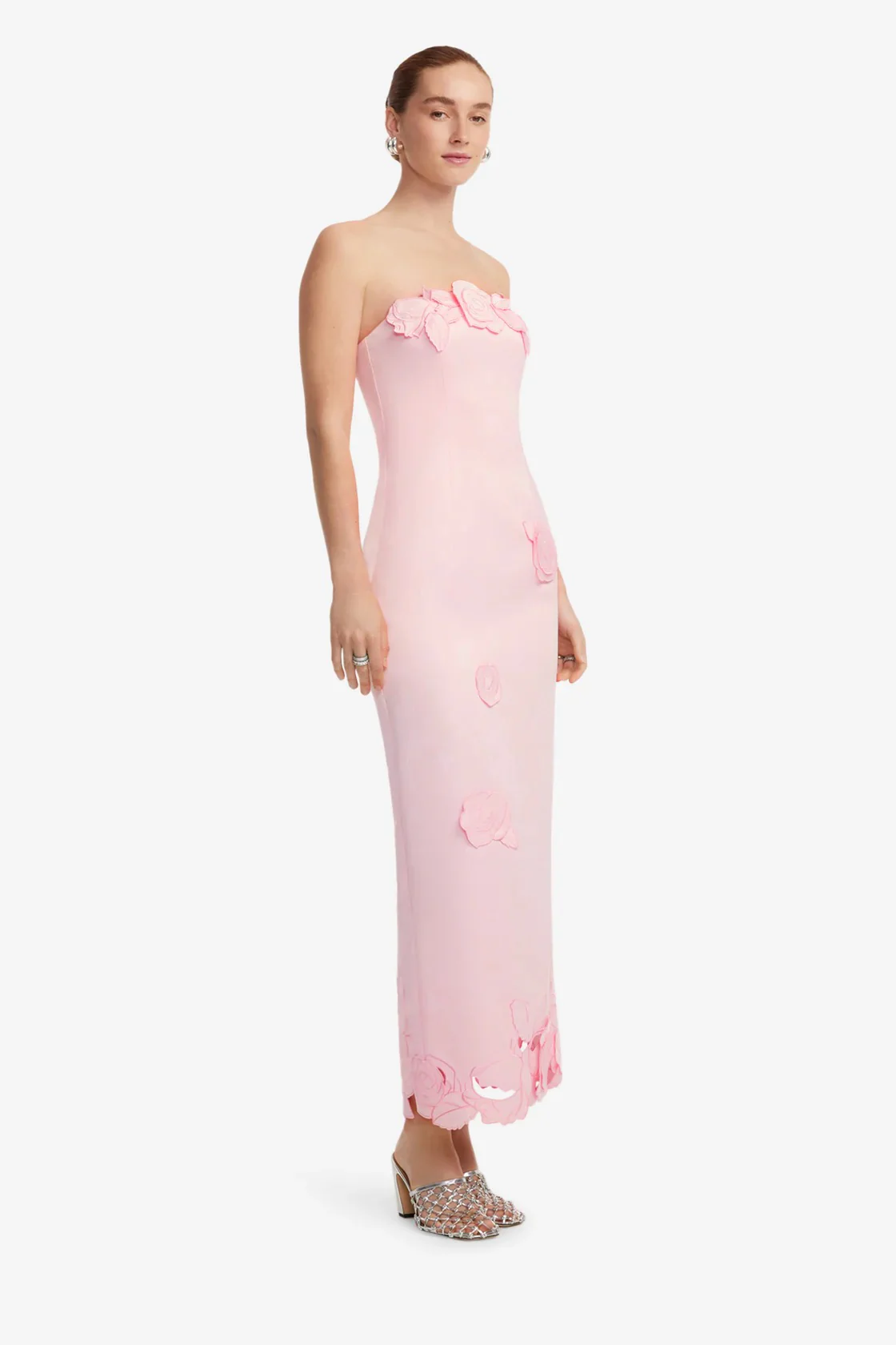 Leo Lin Rayna Appliqué Bustier Maxi Dress - Blush Pink - Image 3