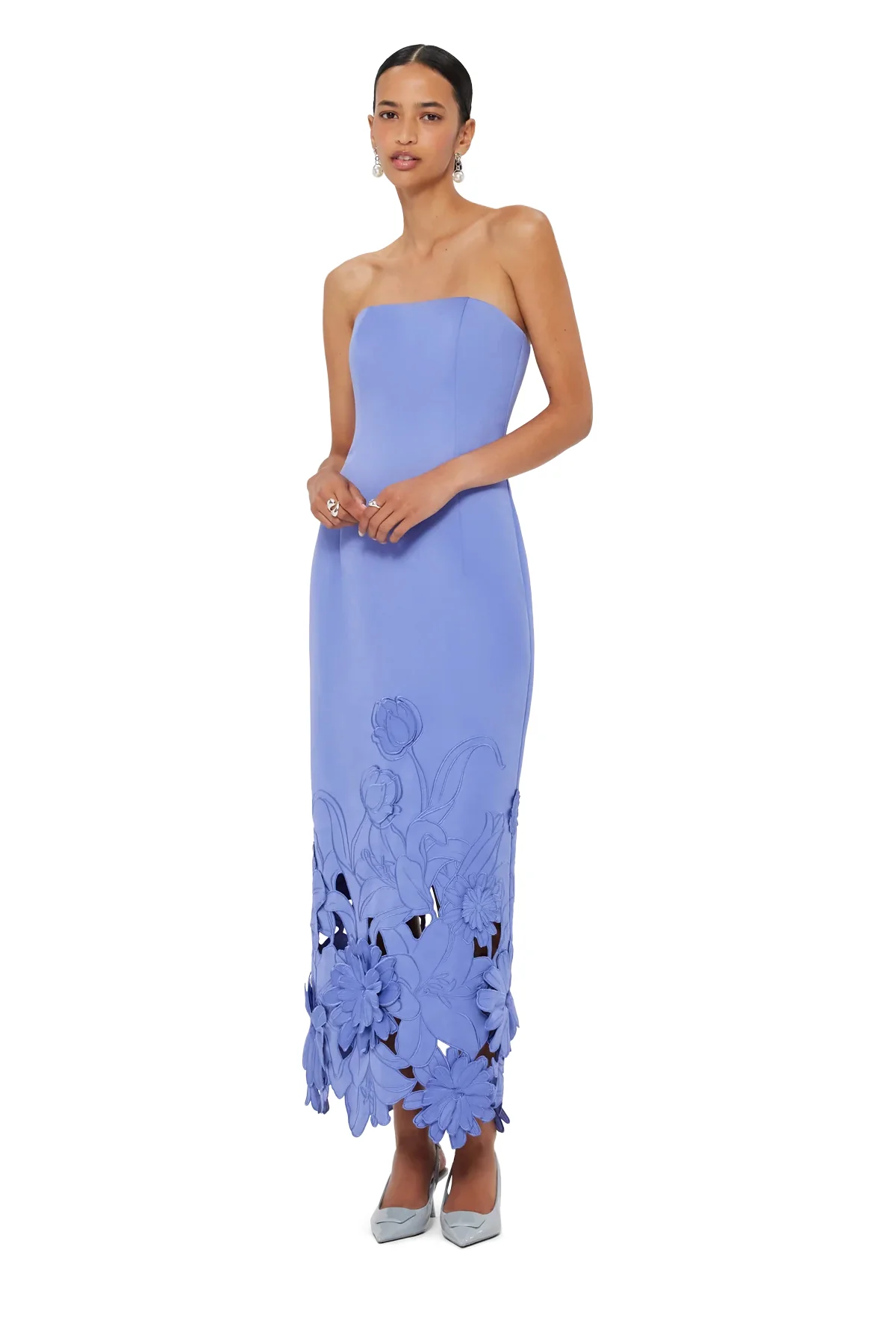 Leo Lin Rayna Appliqué Bustier Maxi Dress - Moonlight - Image 6