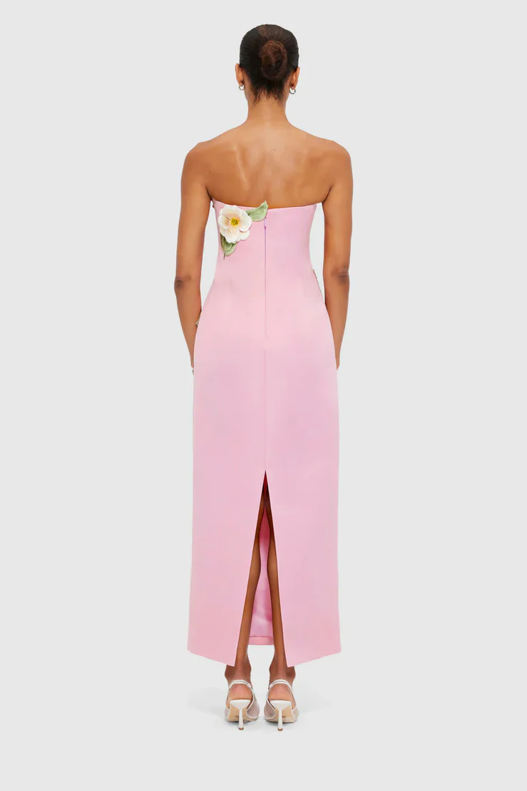 Leo Lin Rayna Appliqué Floral Bustier Maxi Dress - Camelia Print - Image 7