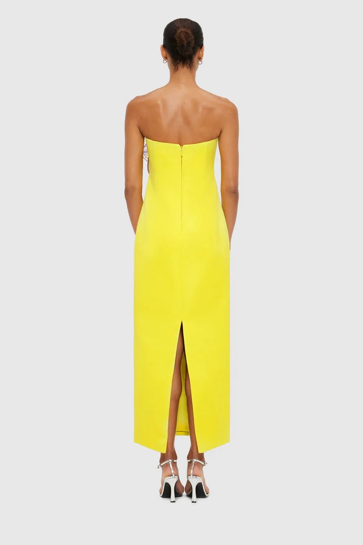 Leo Lin Rayna Appliqué Floral Maxi Dress - Iris Print in Yellow - Image 4