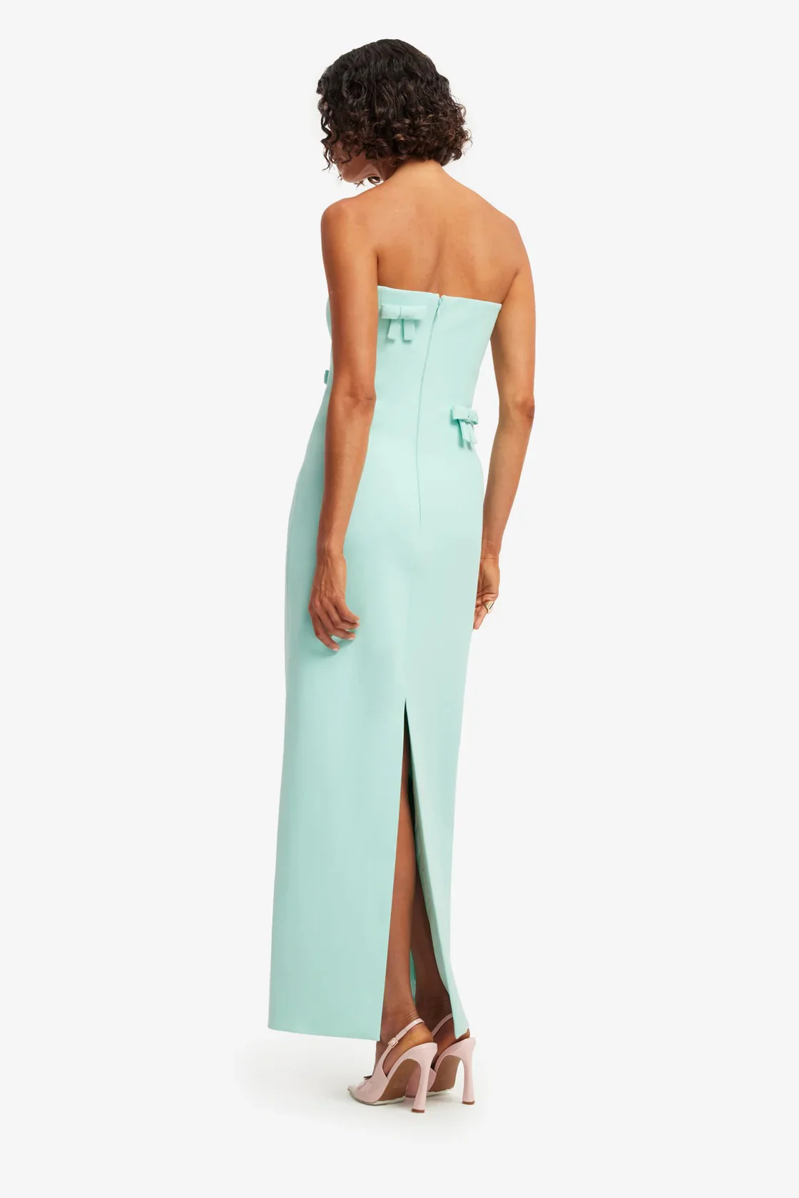 Leo Lin Rayna Bow Bustier Maxi Dress - Pale Turquoise - Image 5
