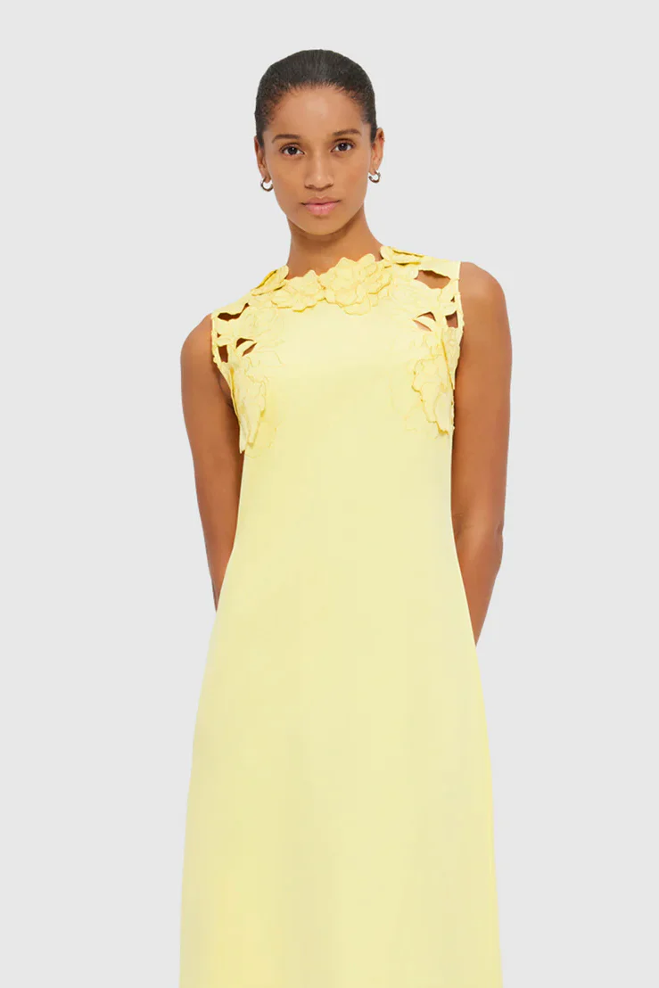 Leo Lin Solene Appliqué Maxi Dress - Sorbet Yellow - Image 2