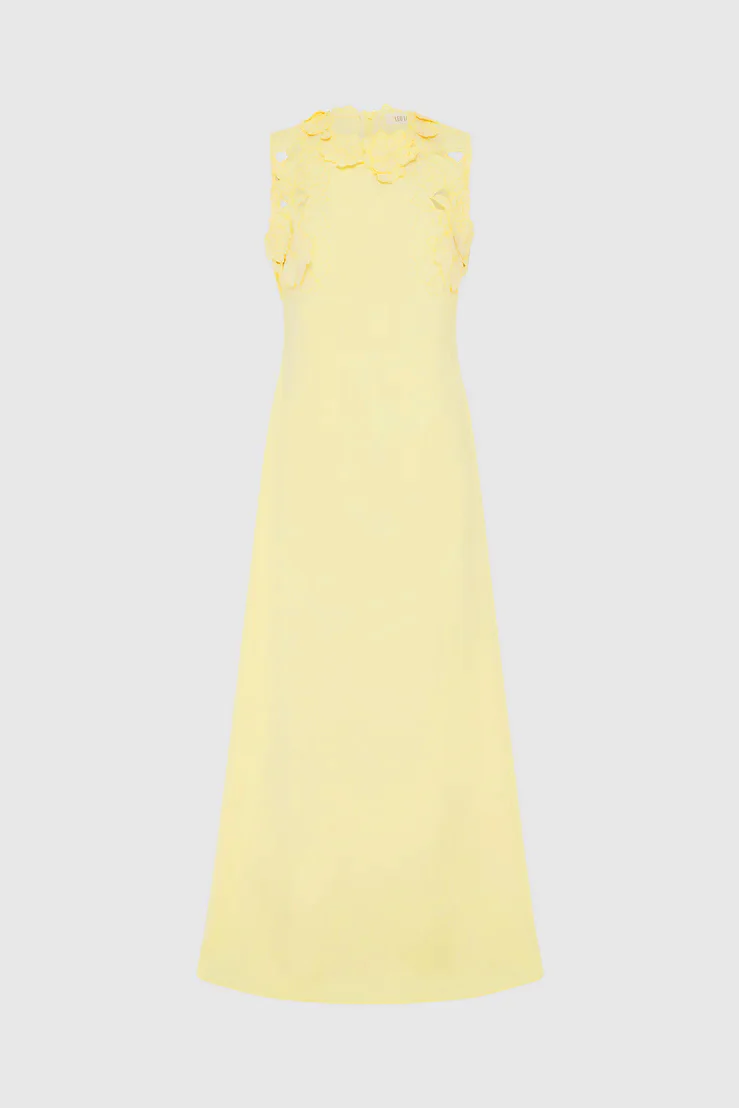 Leo Lin Solene Appliqué Maxi Dress - Sorbet Yellow - Image 4