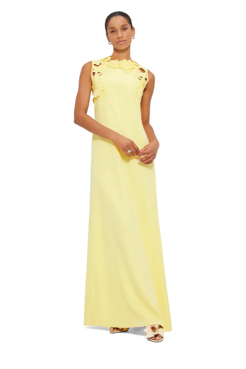 Leo Lin Solene Appliqué Maxi Dress - Sorbet Yellow - Image 5