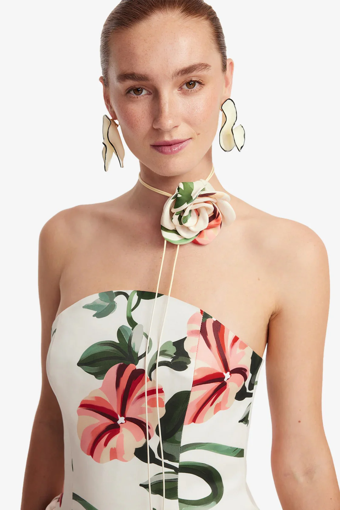 Leo Lin Violet Bustier Maxi Dress - Vine Print in Snow - Image 5