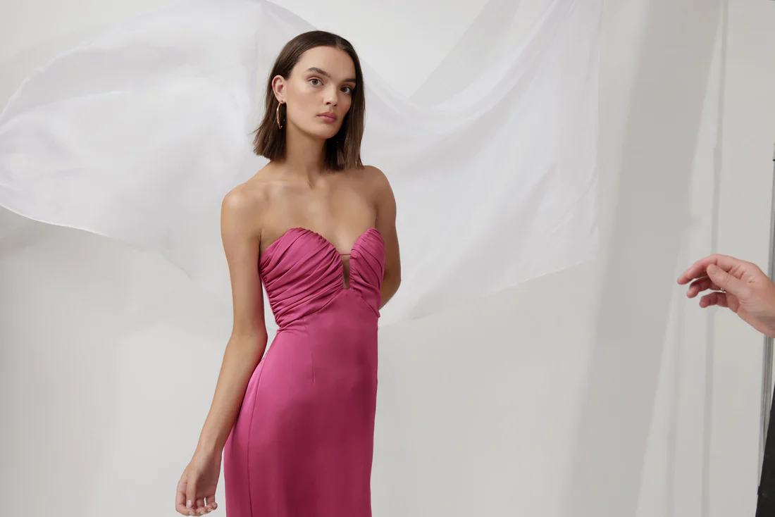 Lexi Magnolia Dress - Magenta - Image 7