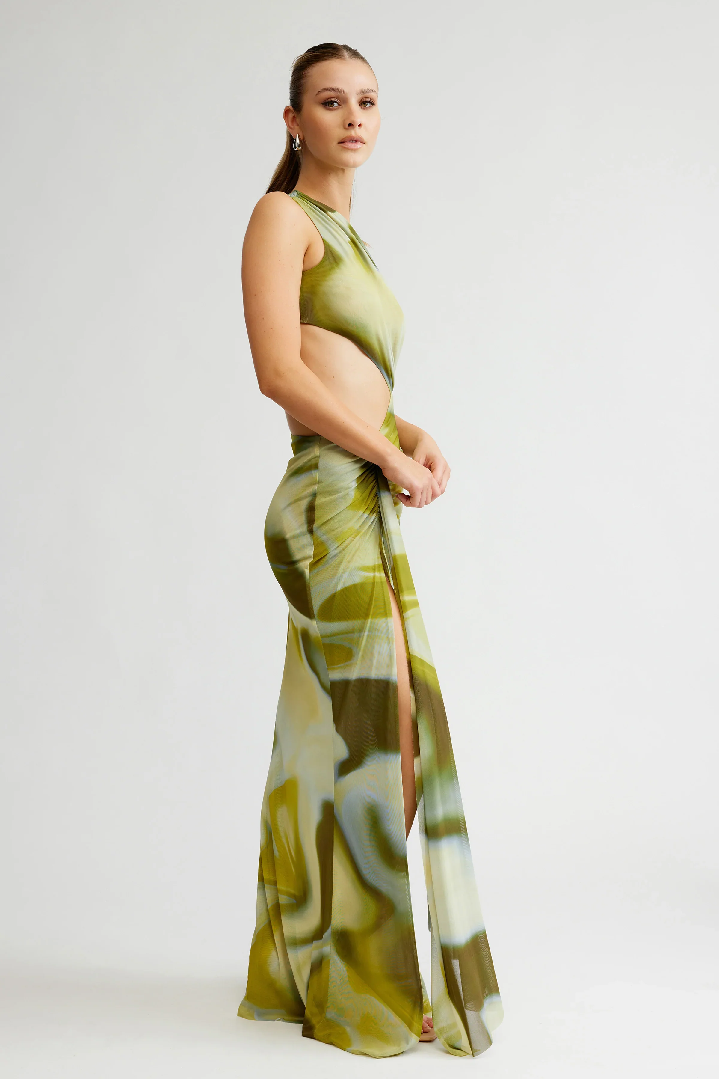 Lexi Zaniah Dress - Sage Liquify Print - Image 5