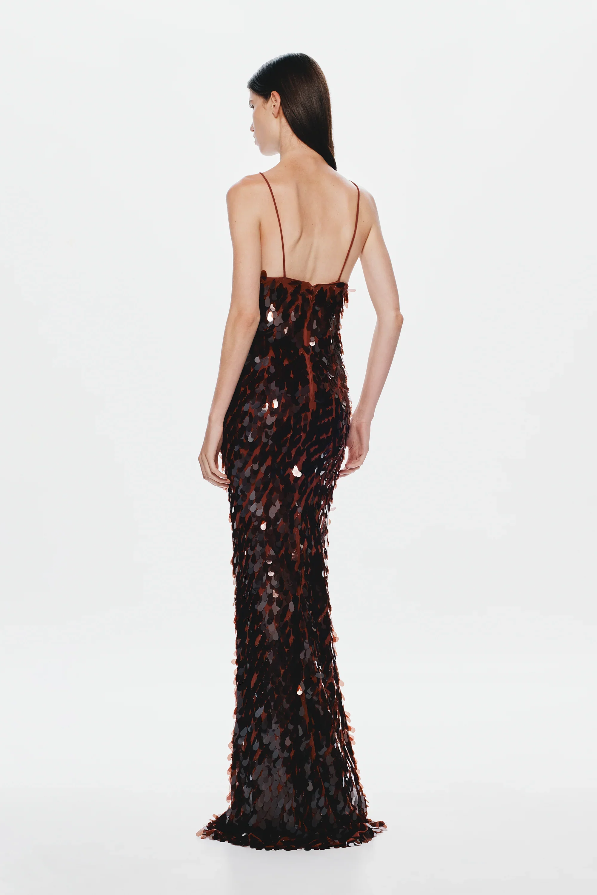 Misha Collection Sapphire Sequin Maxi Dress - Fig - Image 4