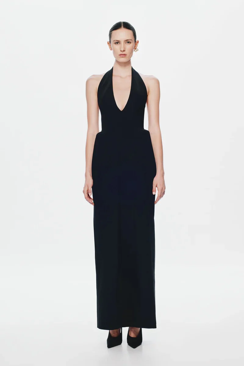 Misha Delta Suiting Dress - Black