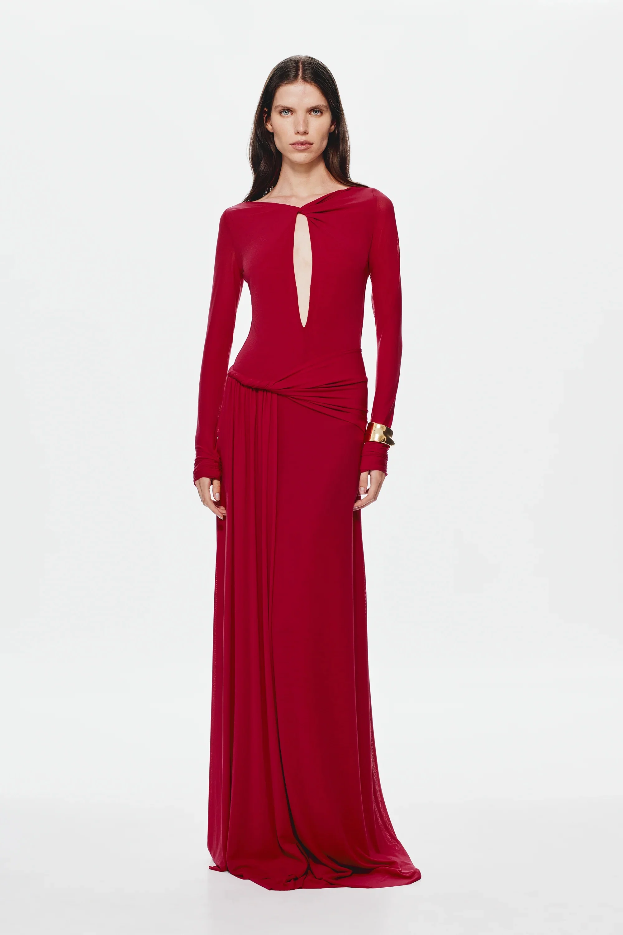 Misha Irina Long Sleeve Dress - Cherry