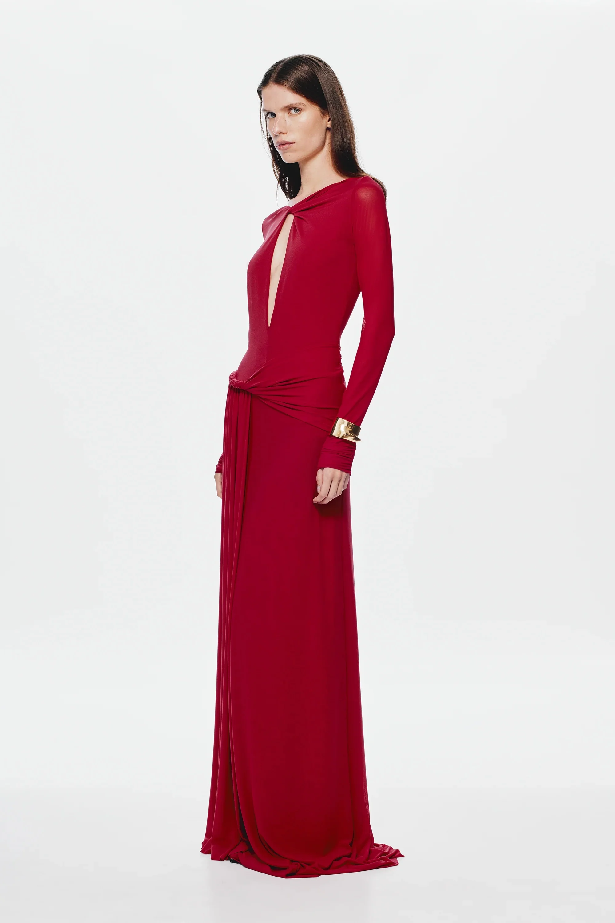 Misha Irina Long Sleeve Dress - Cherry - Image 2