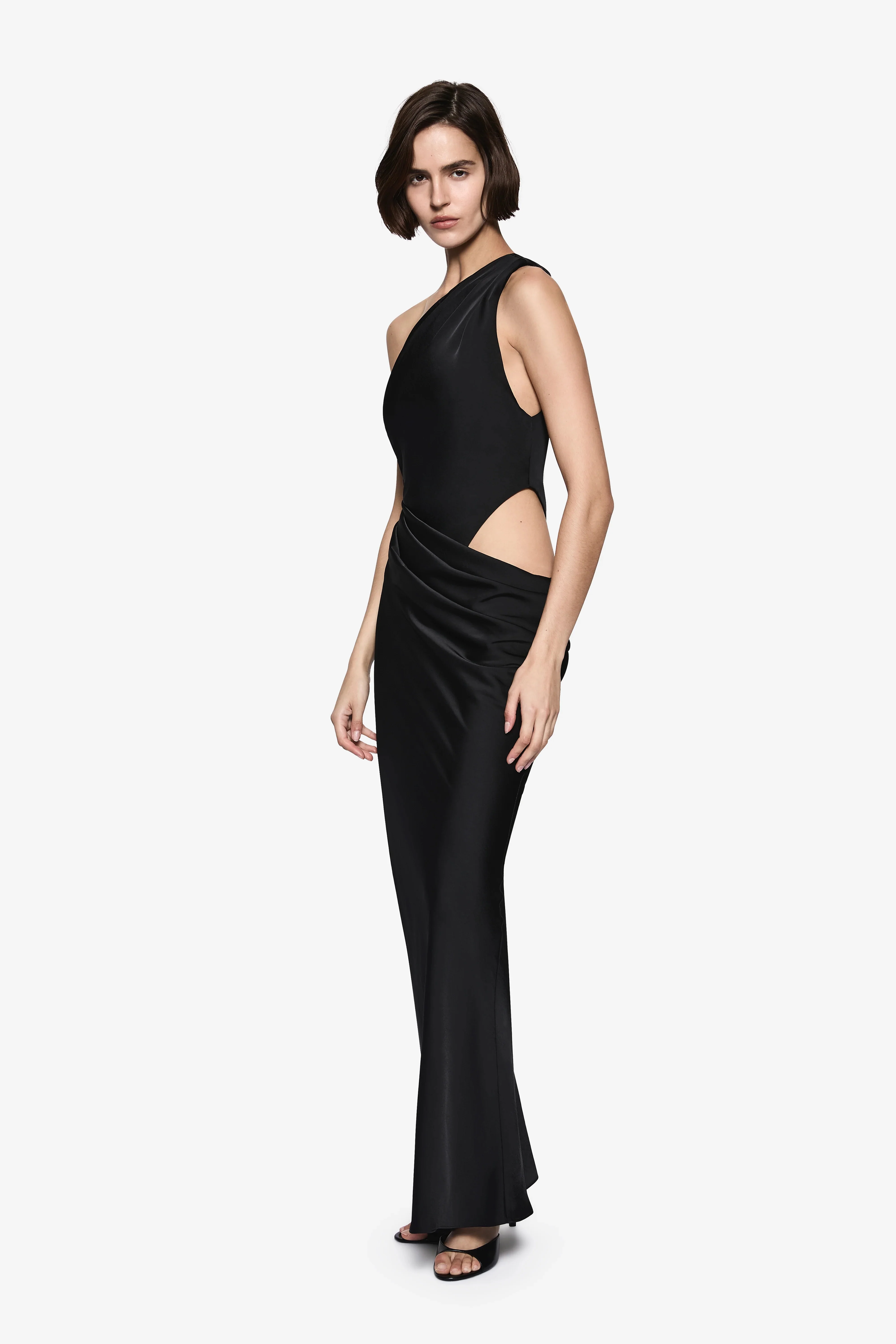 Misha Isadora Satin Dress - Black - Image 2