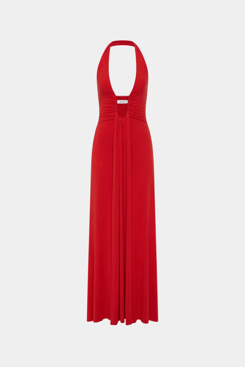 Misha Jennifer Cupro Maxi Dress - Cherry - Image 3