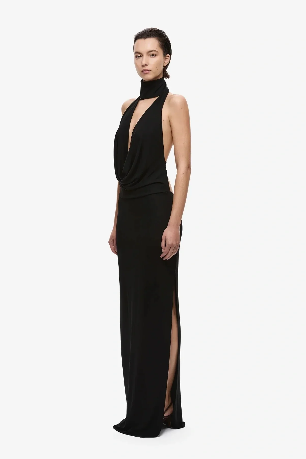 Misha The Cowl Neck Jersey Dress - Black - Image 2