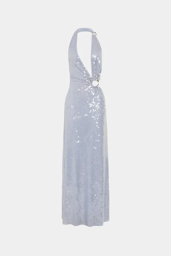 Misha The Devon Sequin Maxi Dress - Cloud Blue - Image 5