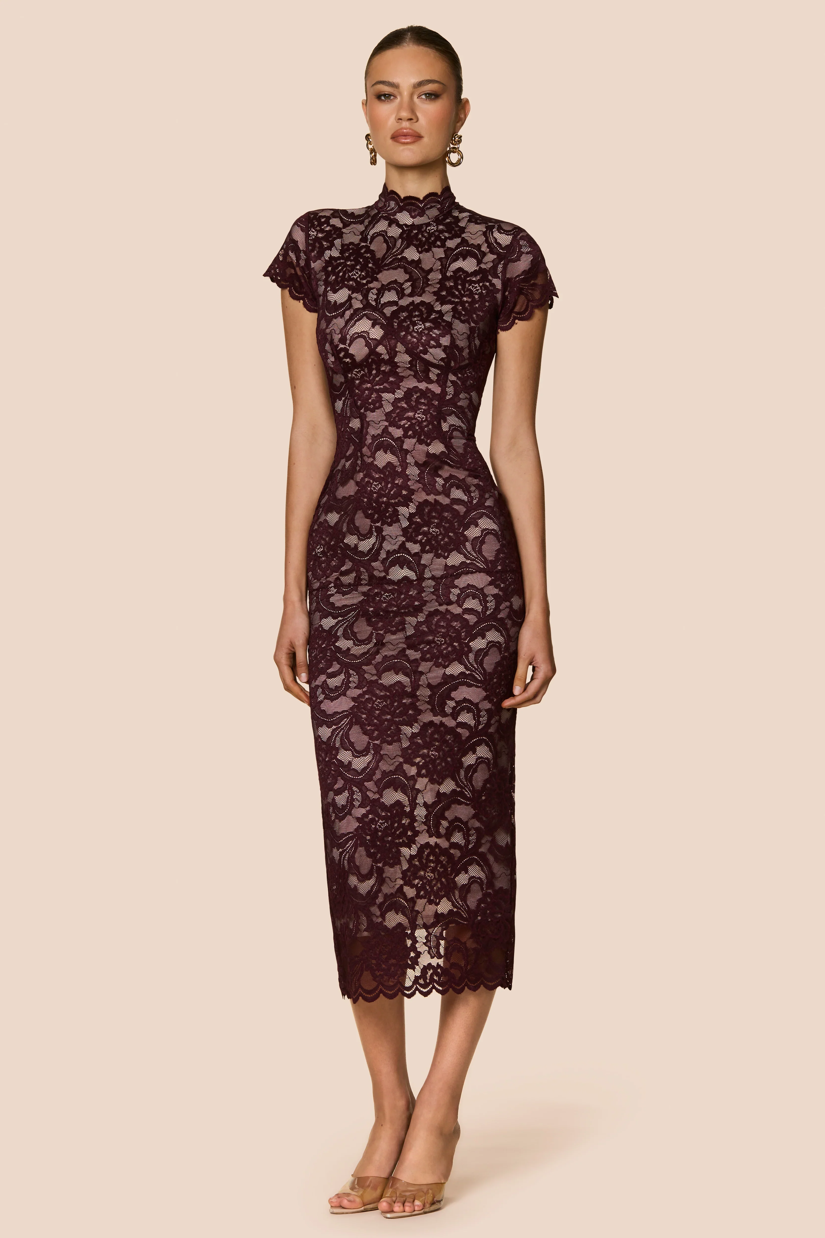 Nookie Alessia Midi Dress - Wine - Image 2