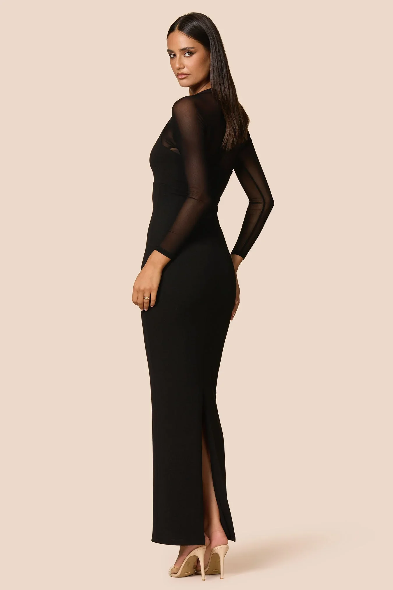 Nookie Amore Mesh Maxi Dress - Black - Image 3