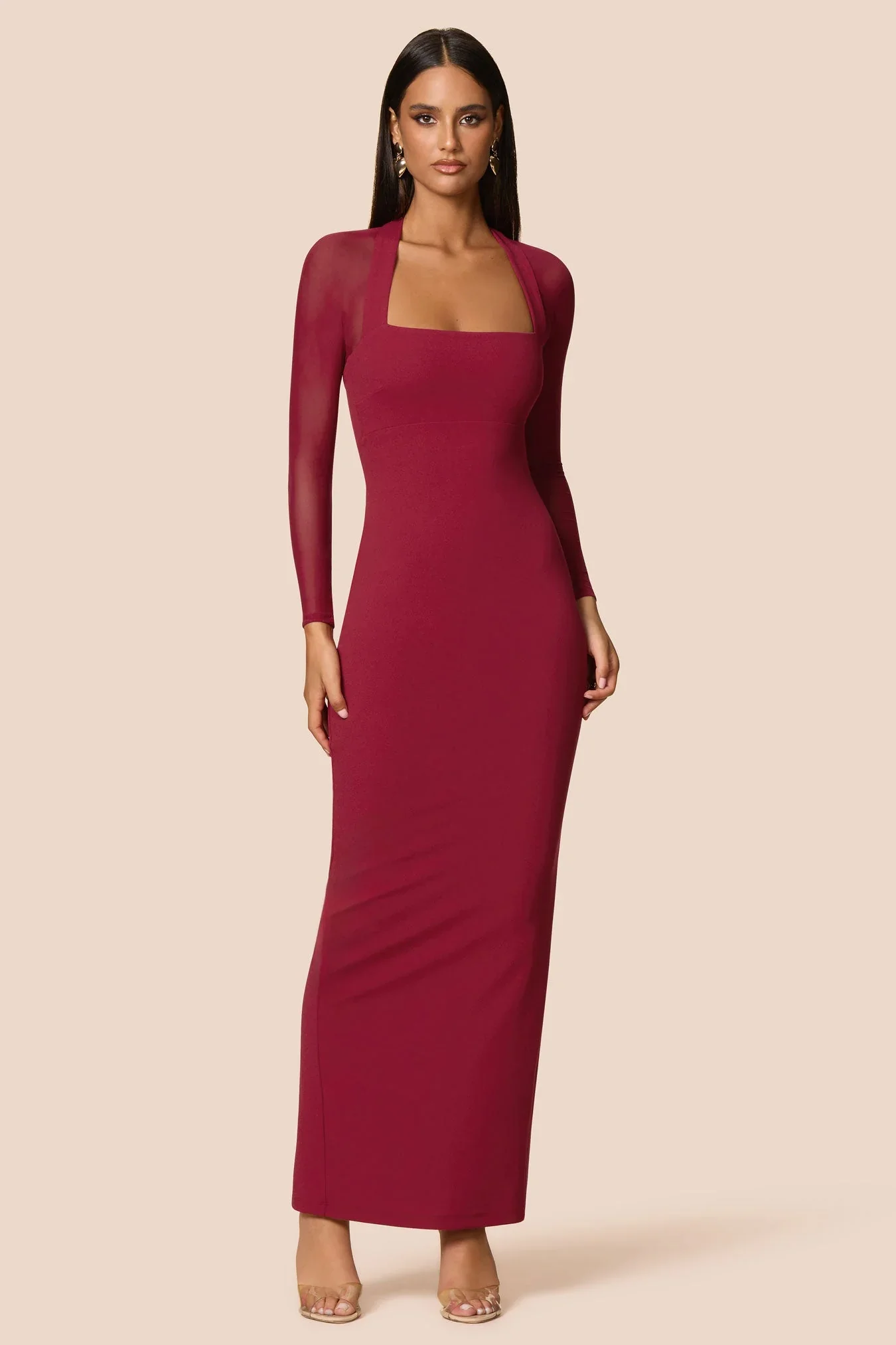 Nookie Amore Mesh Maxi Dress - Ruby - Image 3