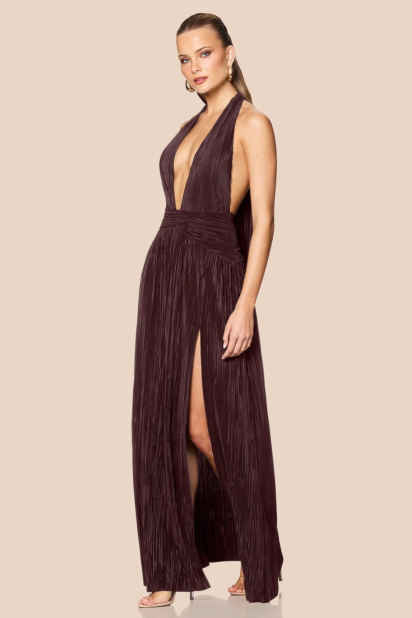 Nookie Desiree Halter Gown - Mocha - Image 2
