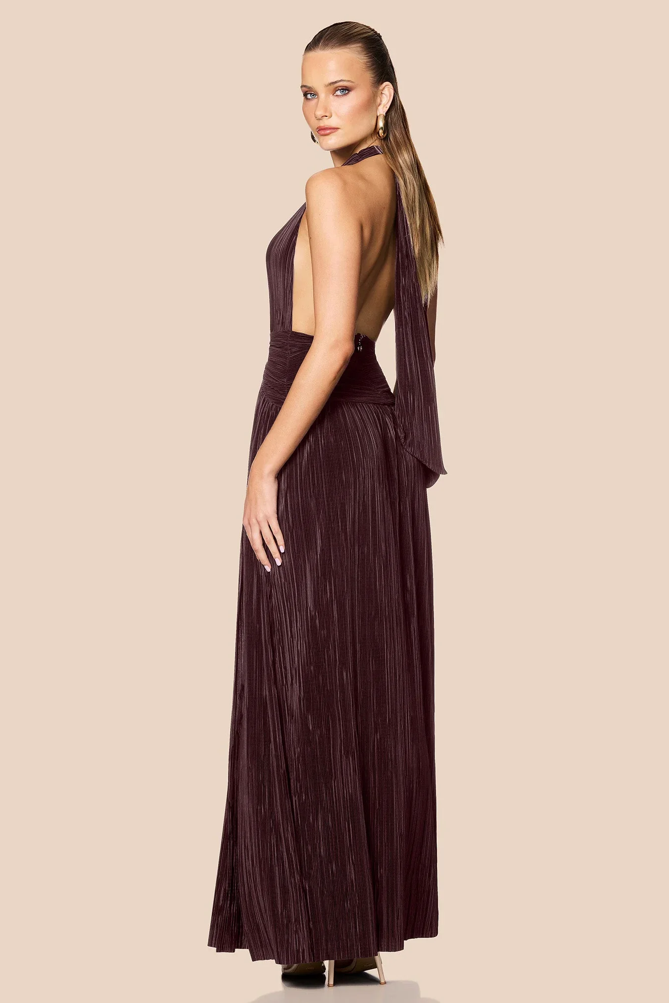 Nookie Desiree Halter Gown - Mocha - Image 3