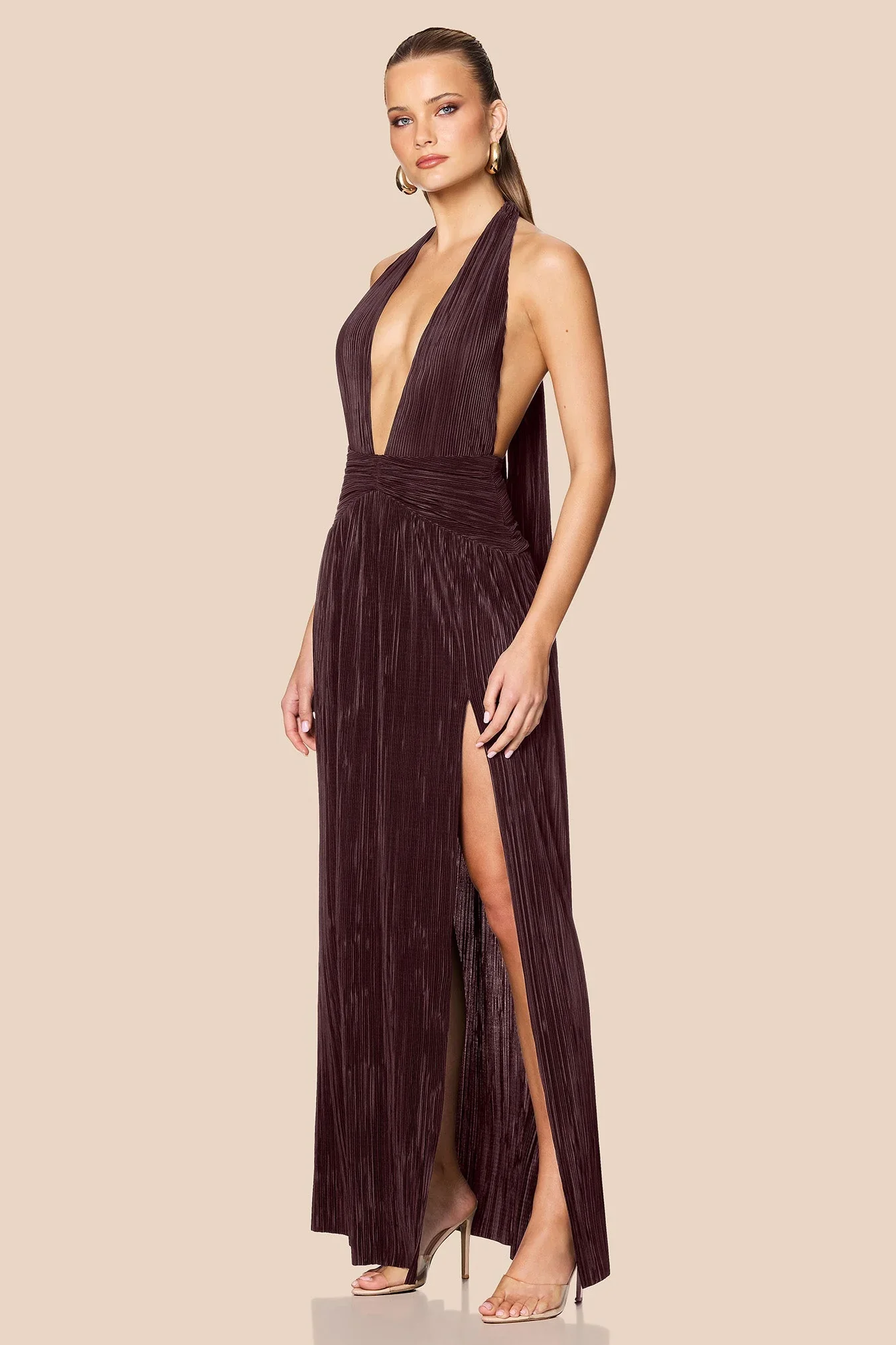 Nookie Desiree Halter Gown - Mocha - Image 4