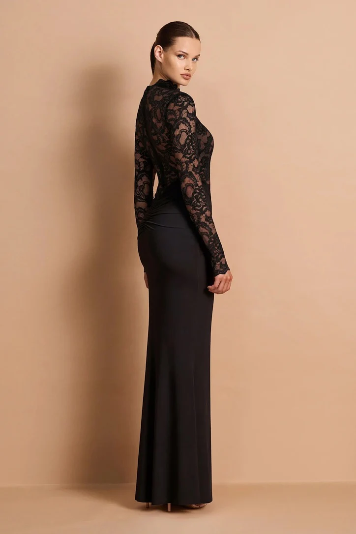 Nookie Ever After Long Sleeve Gown - Black - Image 3
