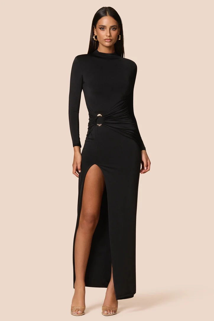 Nookie Kaia Long Sleeve Maxi Dress - Black - Image 2