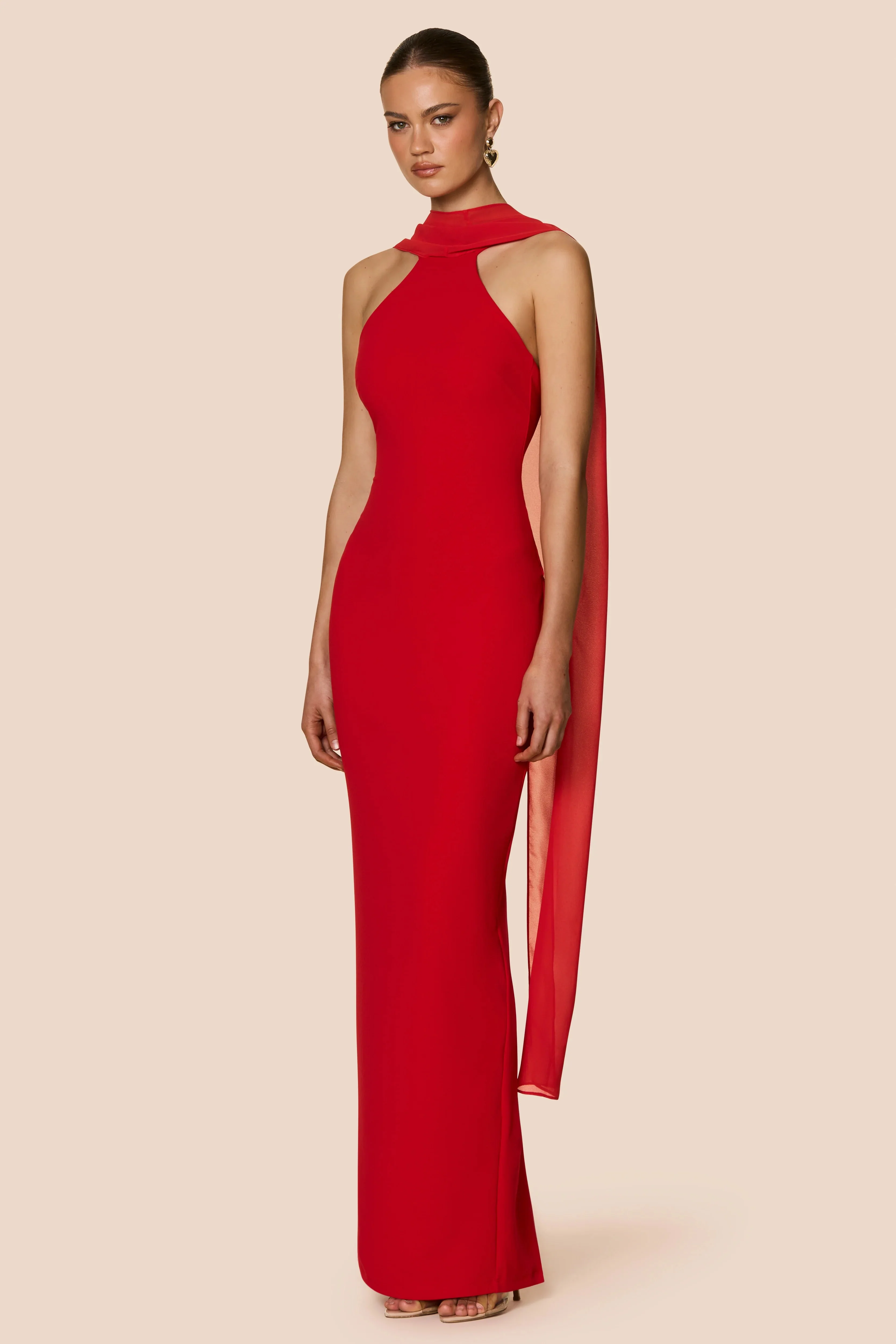 Nookie Martini High Neck Gown - Red - Image 2