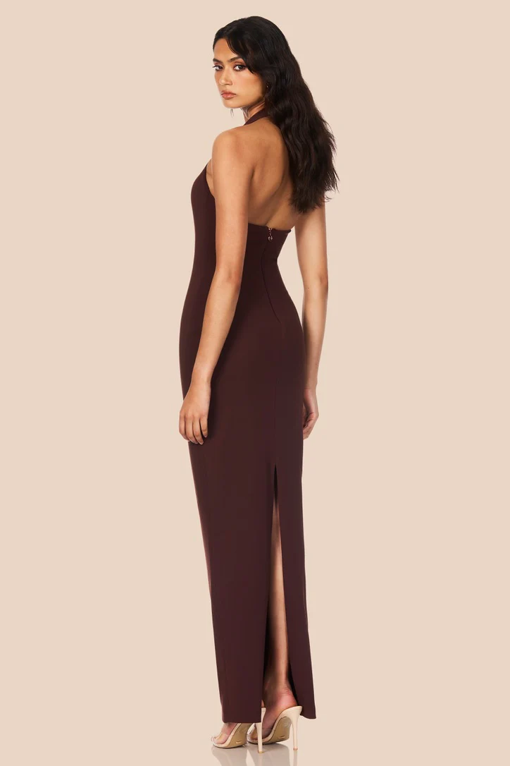 Nookie Natalia Halter Maxi Dress - Chocolate - Image 3