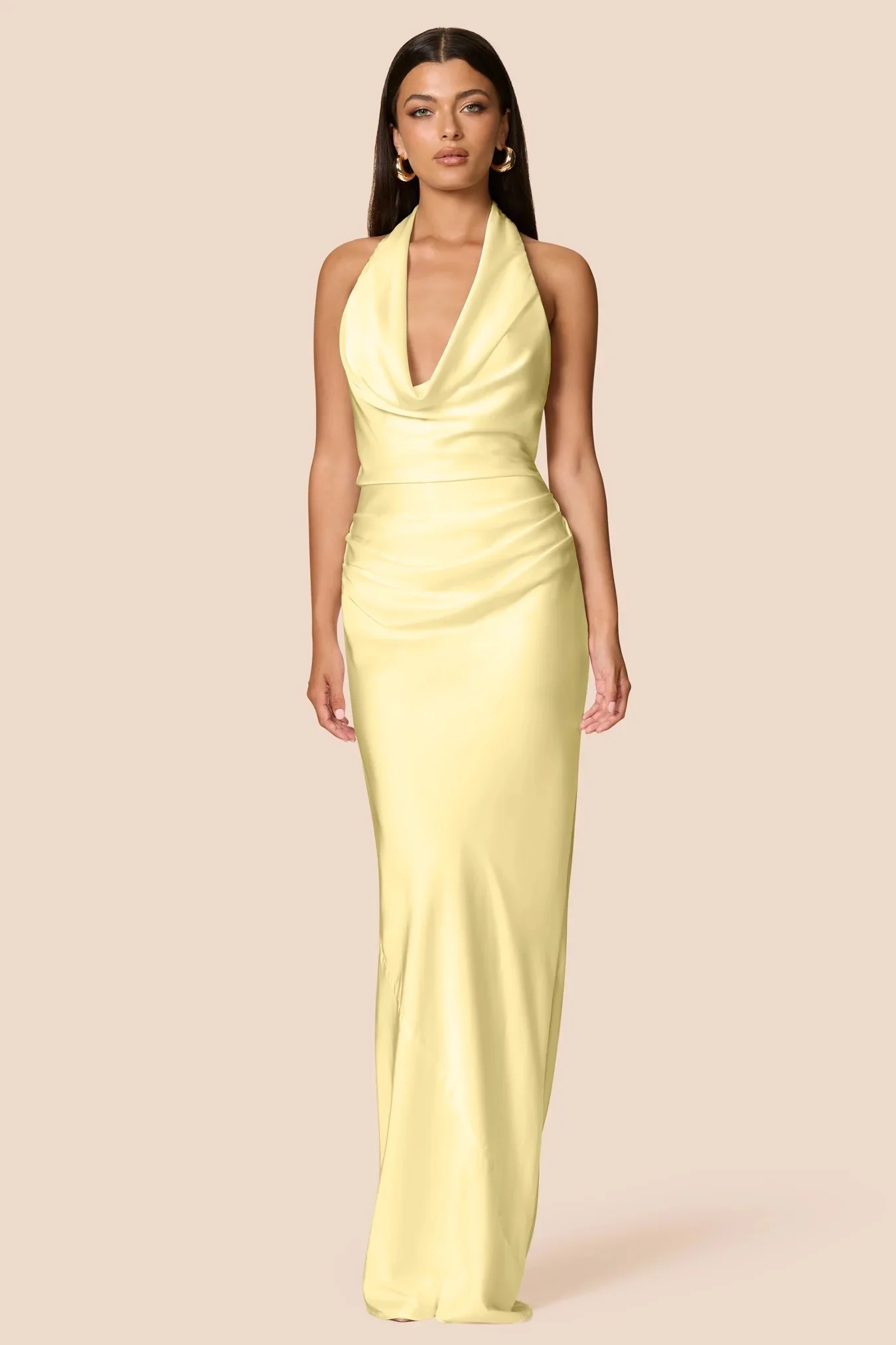 Nookie Penelope Drape Gown - Lemon