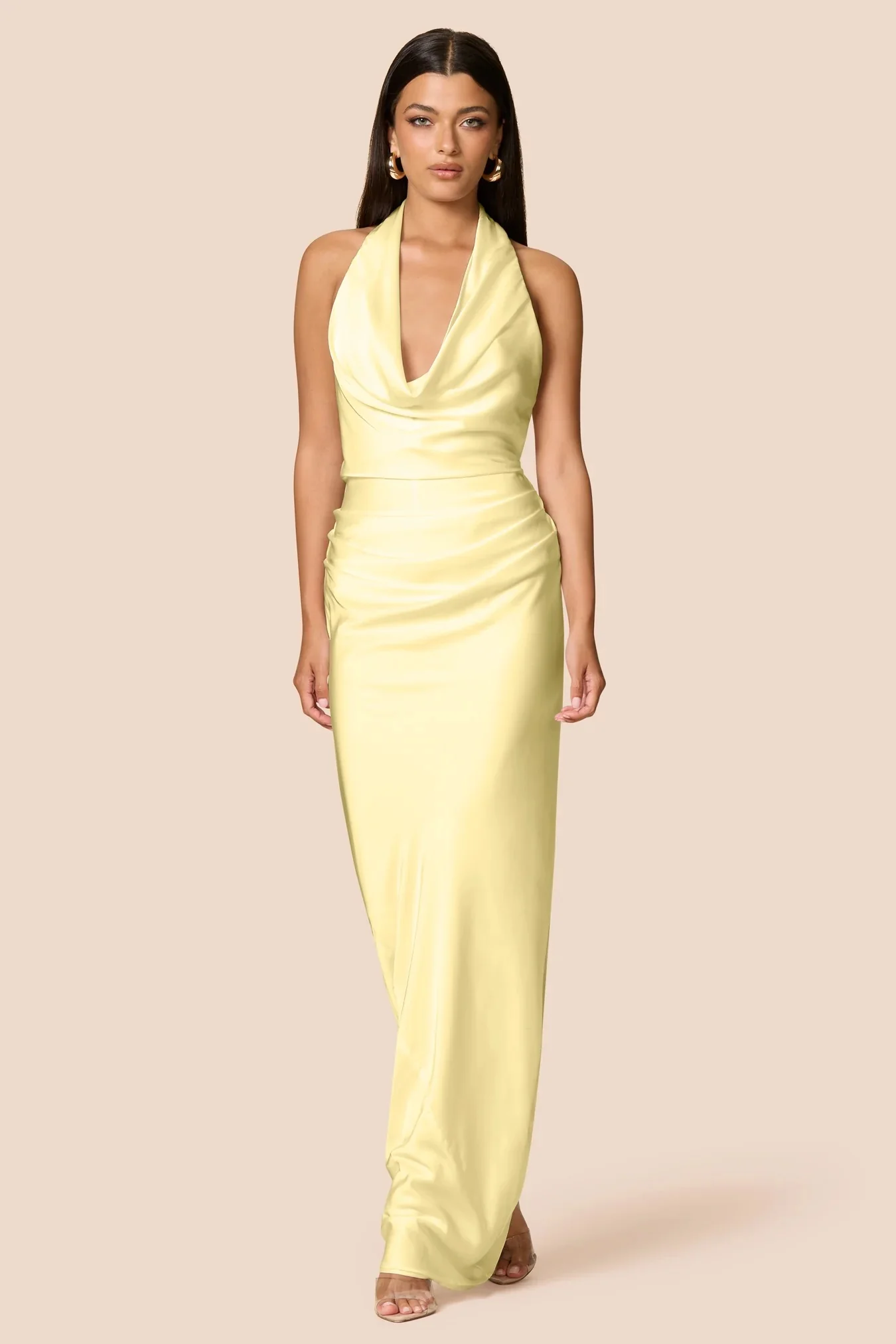 Nookie Penelope Drape Gown - Lemon - Image 2