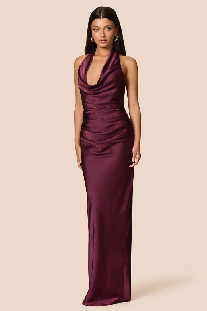 Nookie Penelope Drape Gown - Mulberry - Image 2