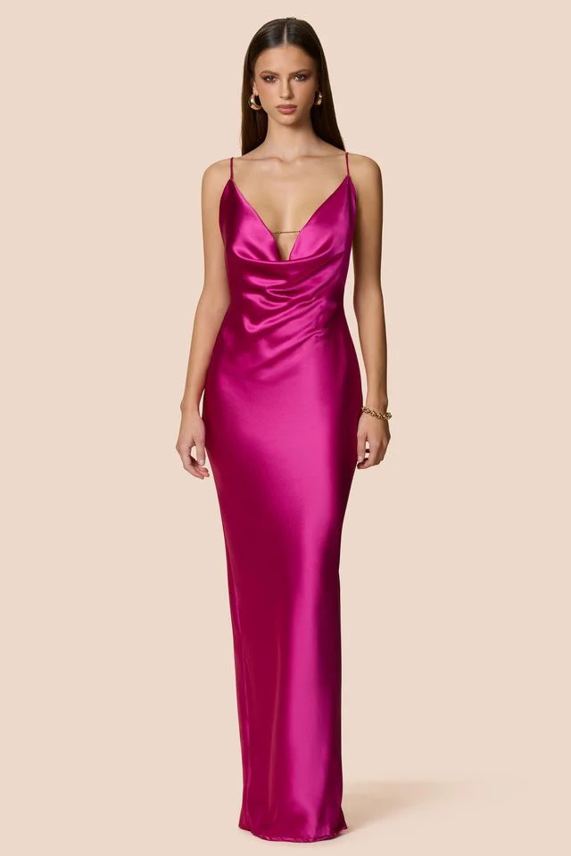 Nookie Valerie Cowl Gown - Magenta