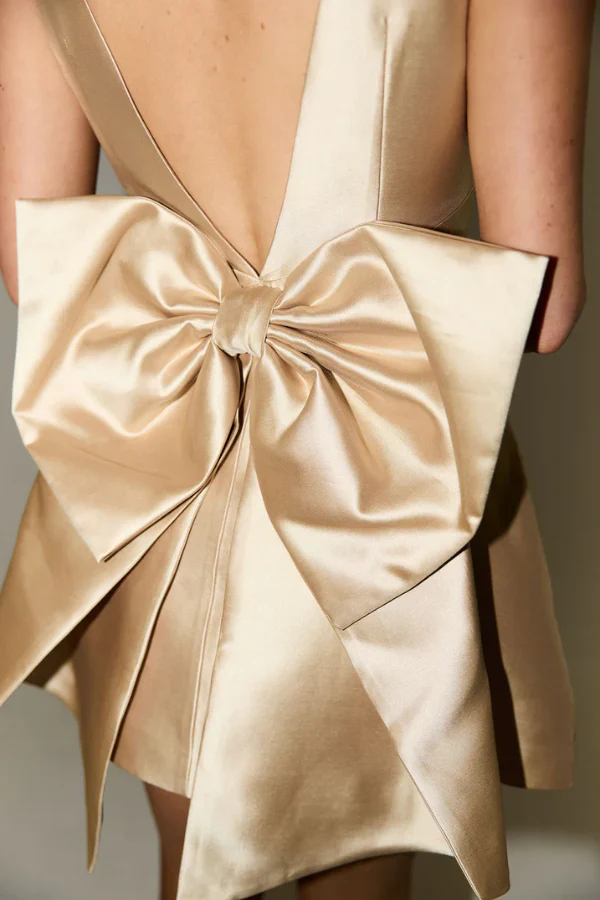 Odd Muse The Ultimate Muse Bow Details Mini Dress - Gold - Image 7