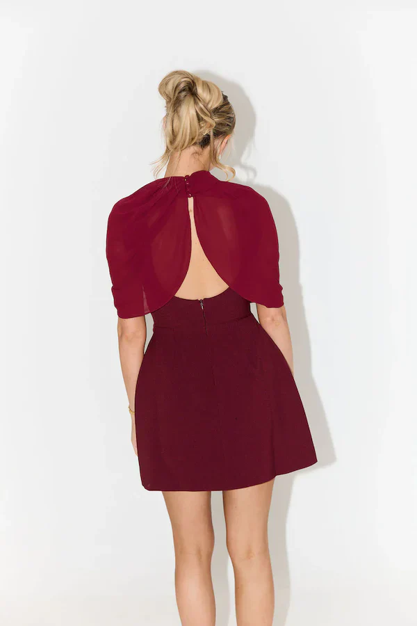 Odd Muse The Ultimate Muse Gathered Mini Dress - Bordeaux - Image 5