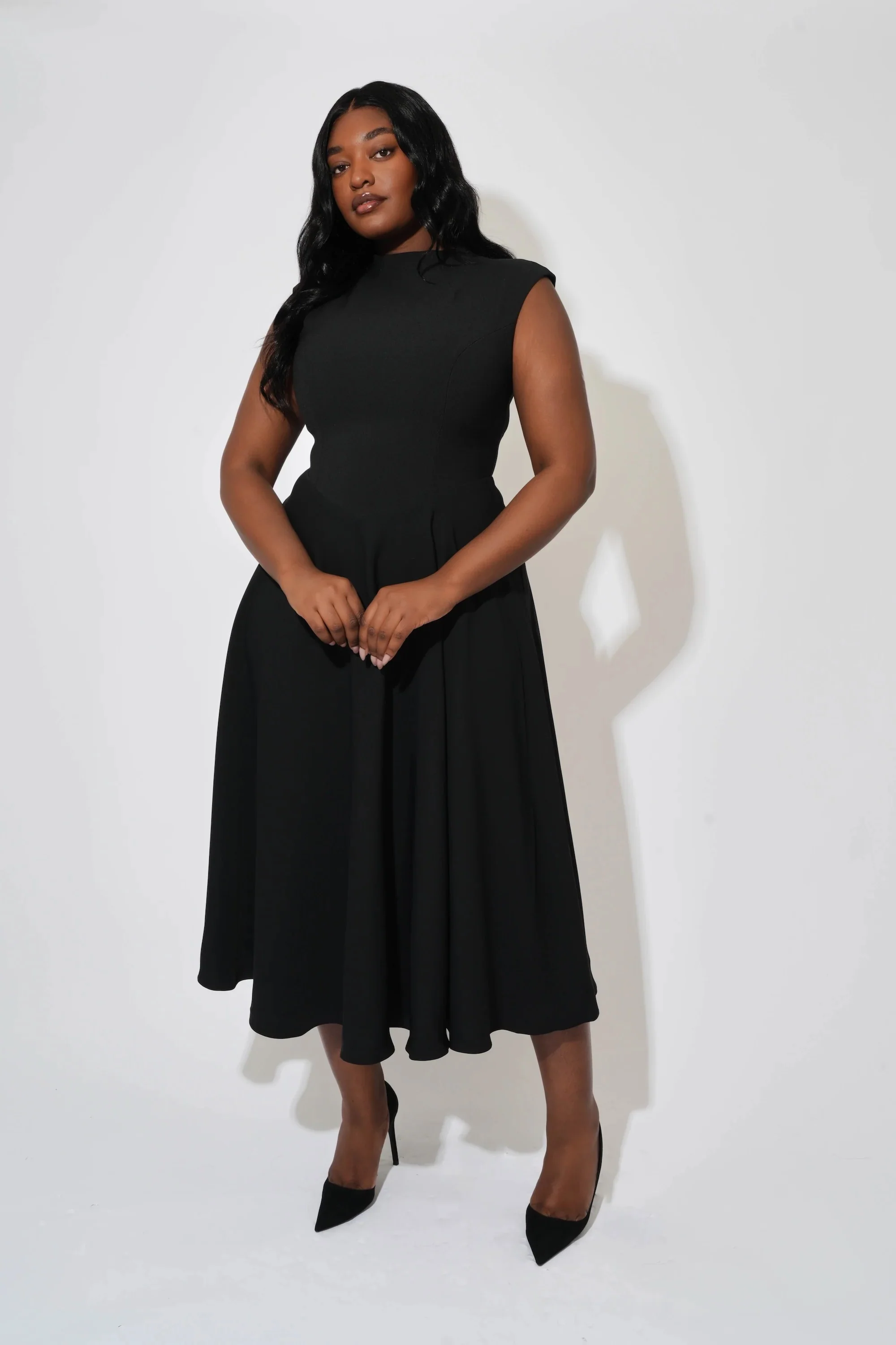Odd Muse The Ultimate Muse High Waist Sleeveless Midi Dress - Black - Image 4
