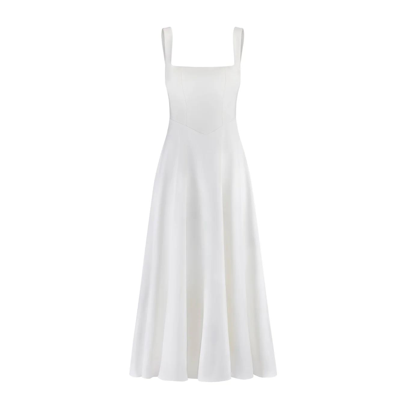 Odd Muse The Ultimate Muse High Waist Square Neck Midi Dress - White - Image 7