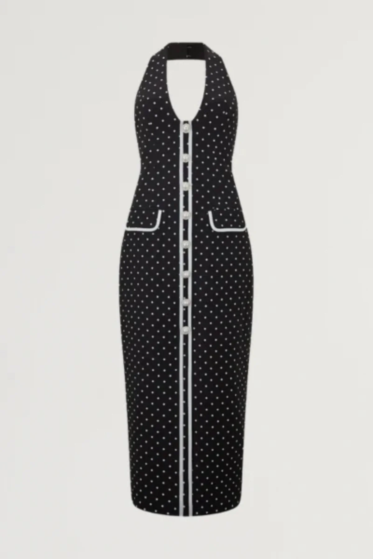Odd Muse The Ultimate Muse Polka Dot Butten Midi Dress - Black - Image 4