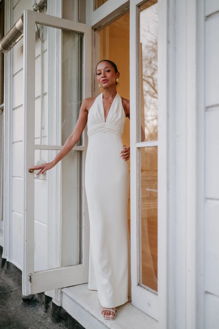 Odd Muse The Ultimate Muse Tie Neck Maxi Dress - Butter Cream - Image 5