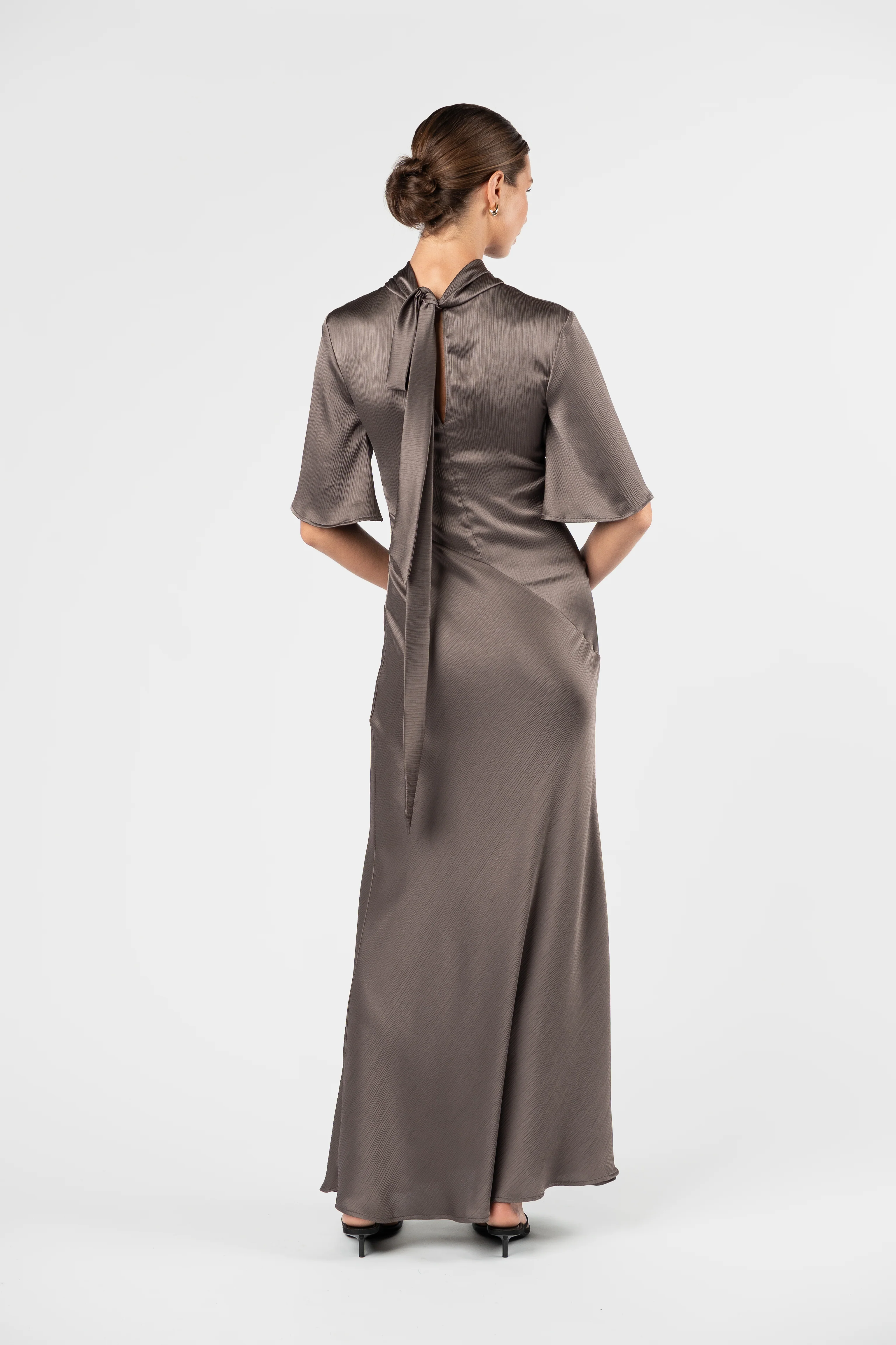 One Fell Swoop Claret Dress - Truffle - Image 8