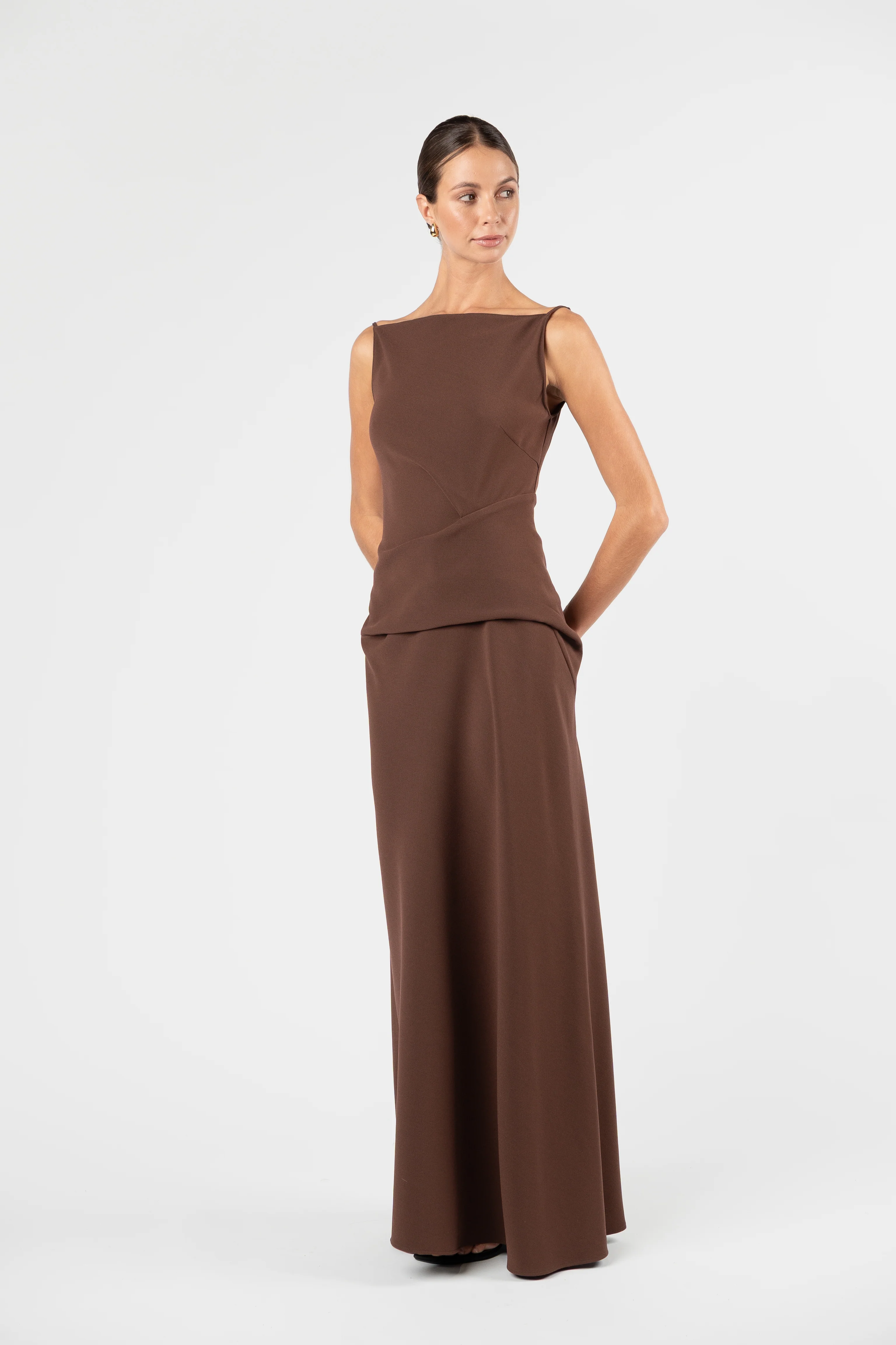One Fell Swoop Dégagé Maxi Dress - Moccona - Image 10