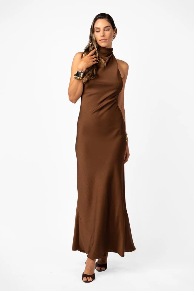 One Fell Swoop Kristina Dress - Kobicha Satin - Image 3