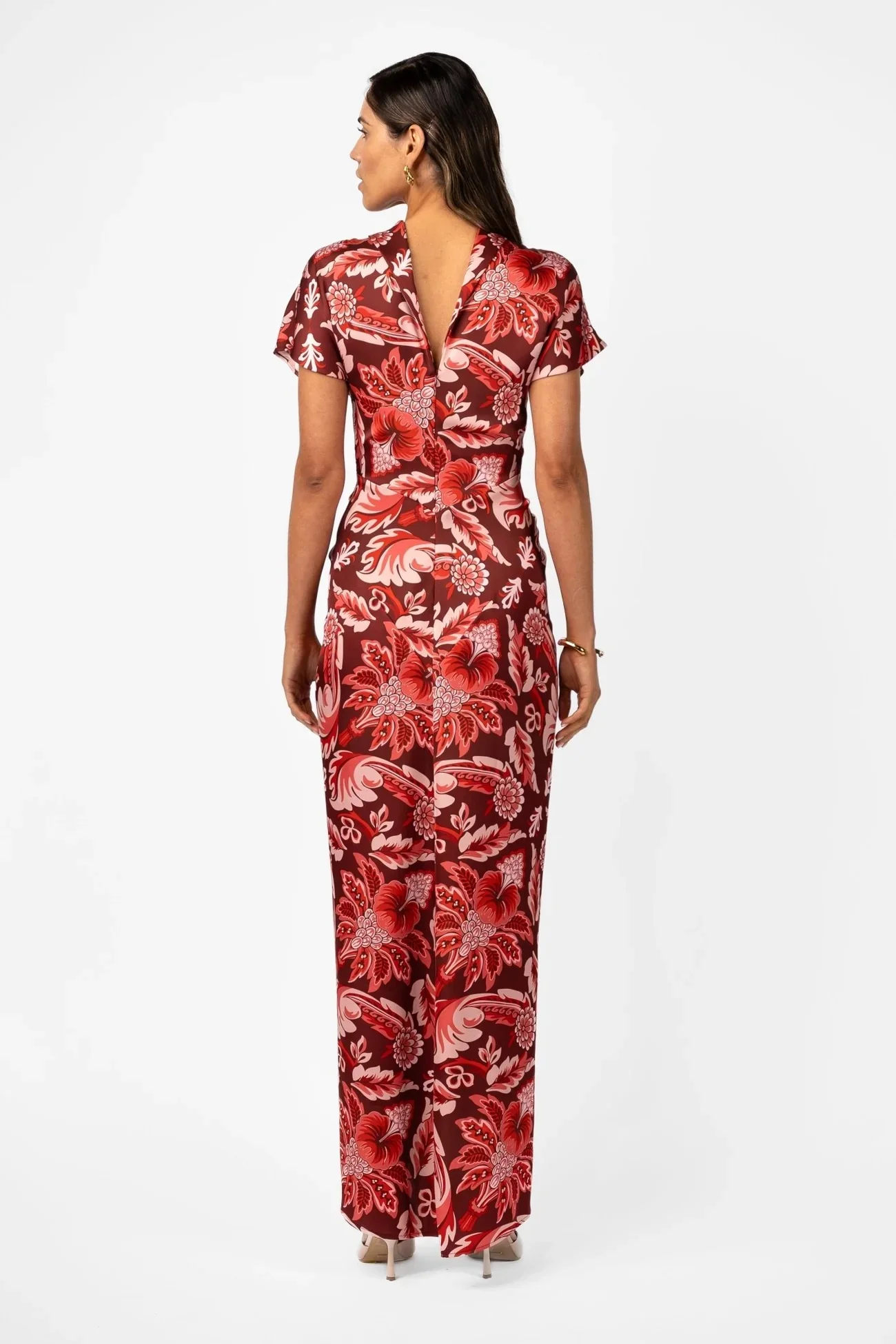 One Fell Swoop Lucent Maxi Dress - Porta Rosa Satin - Image 4