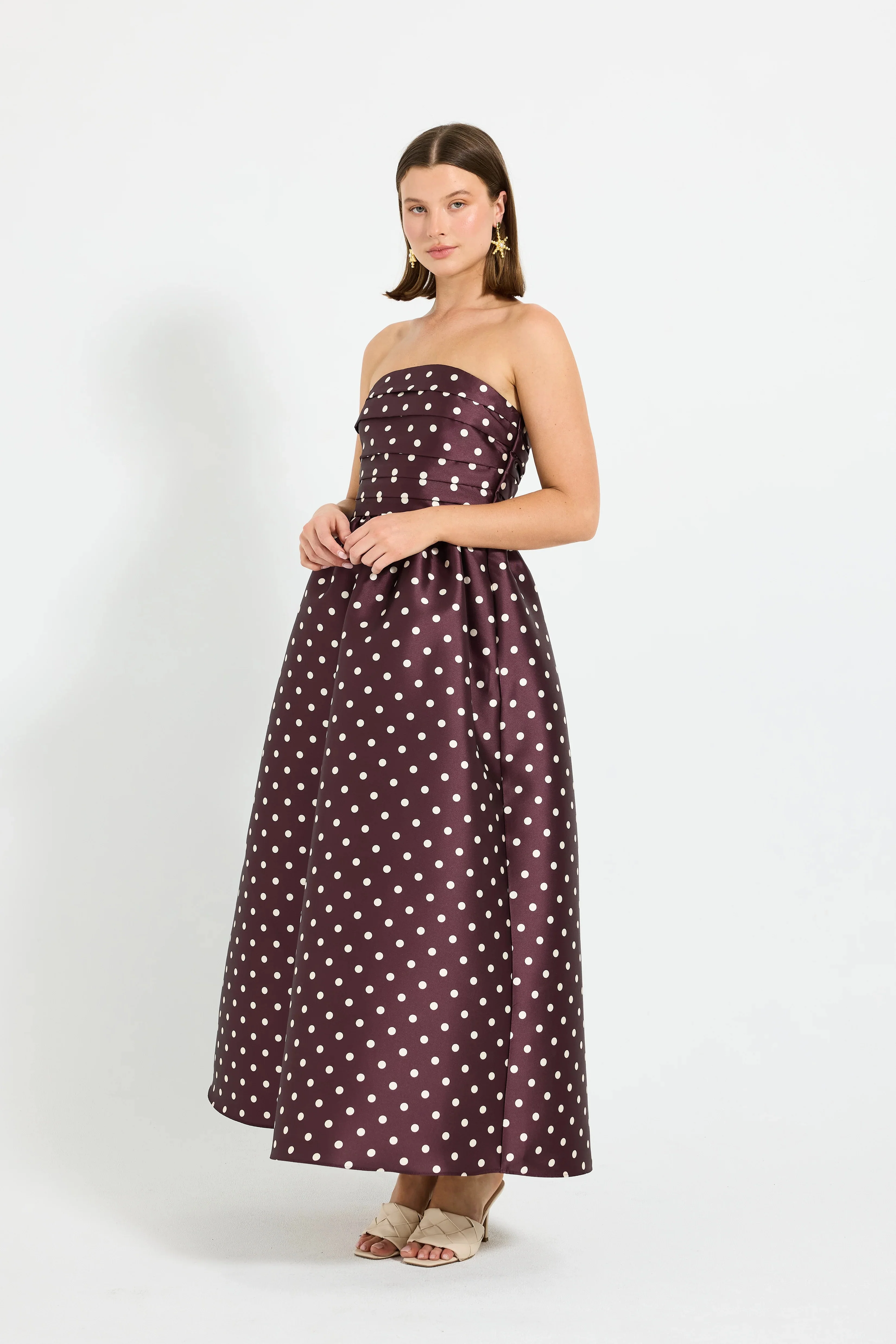 Pasduchas Alistair Strapless Midi Dress - Blackberry Spot - Image 3