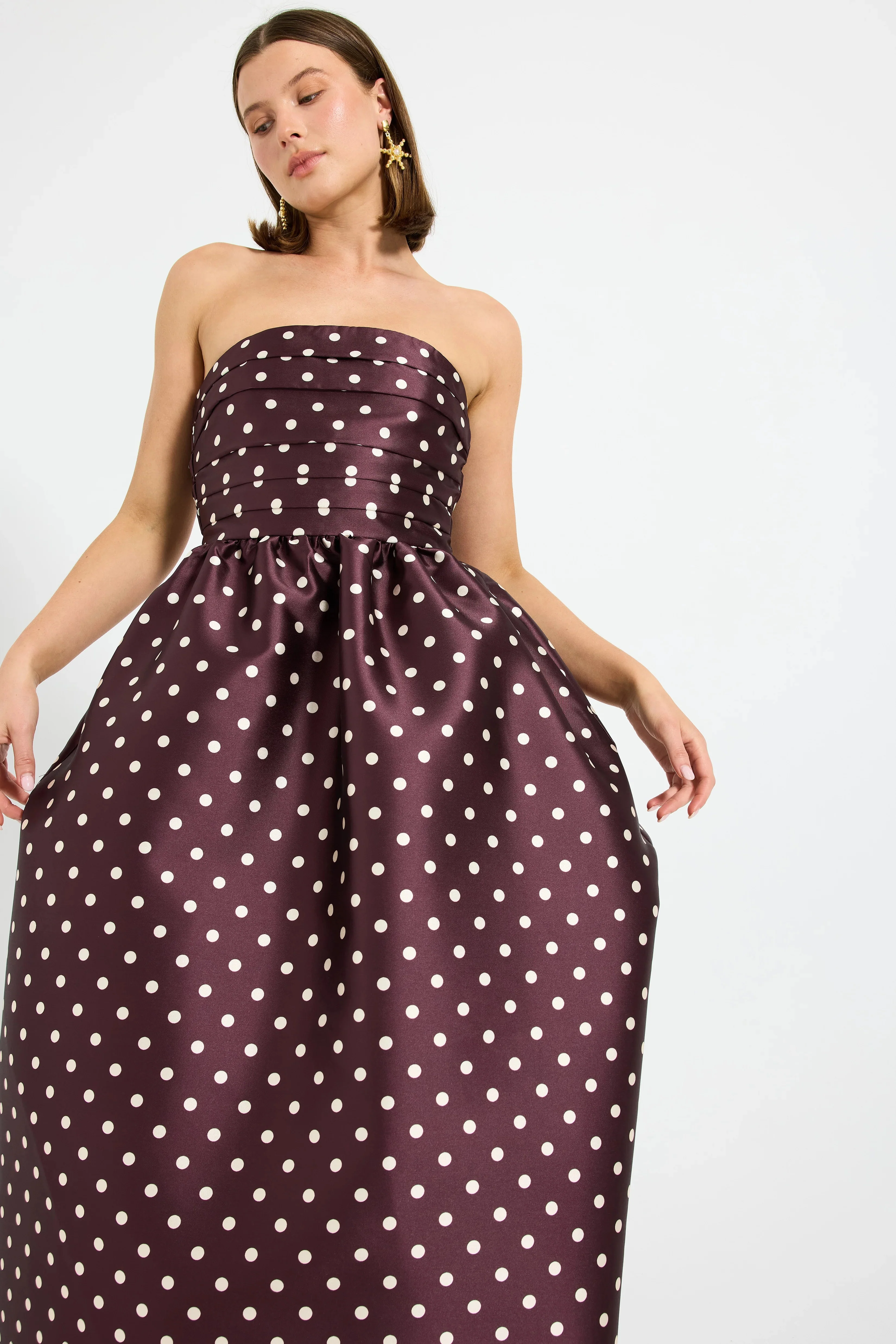 Pasduchas Alistair Strapless Midi Dress - Blackberry Spot - Image 6
