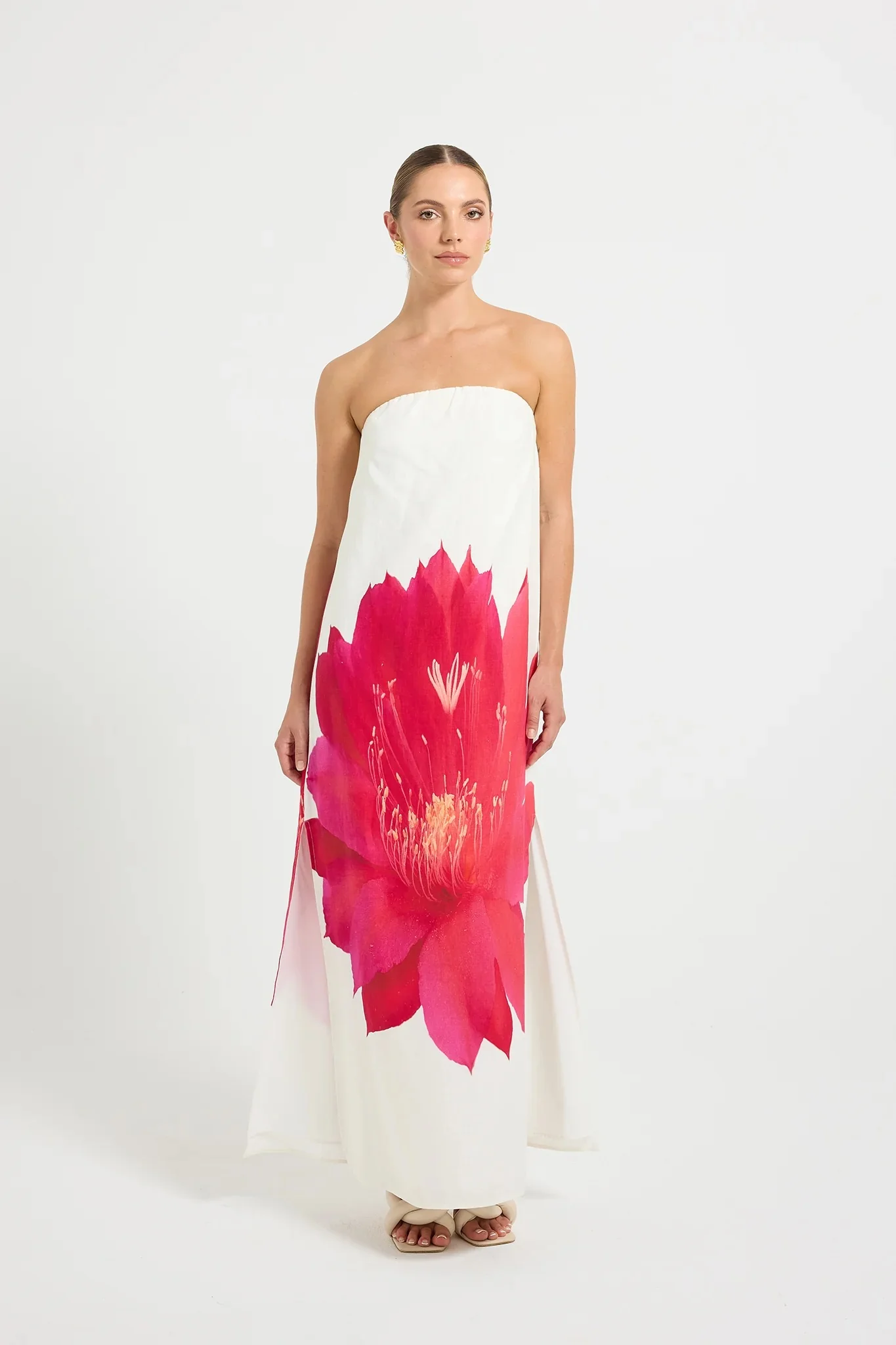 Pasduchas Aurelia Strapless Maxi Dress - Magenta Floral